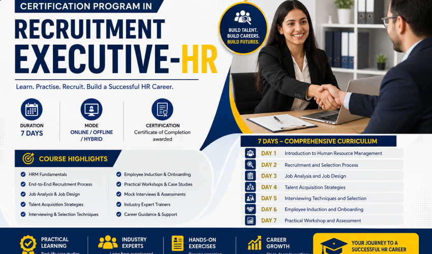 Certification Program in Recruitment Executive-HR